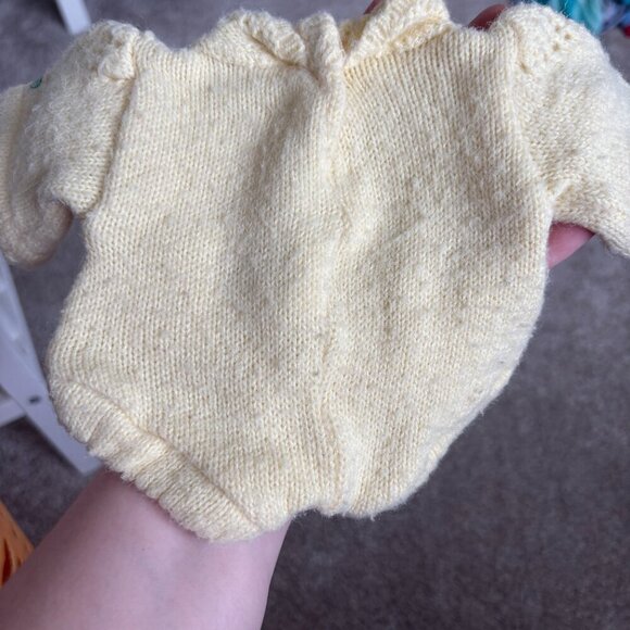 Cabbage Patch Kid Doll Yellow Knit Romper Outfit 1985 Vintage - Picture 7 of 7